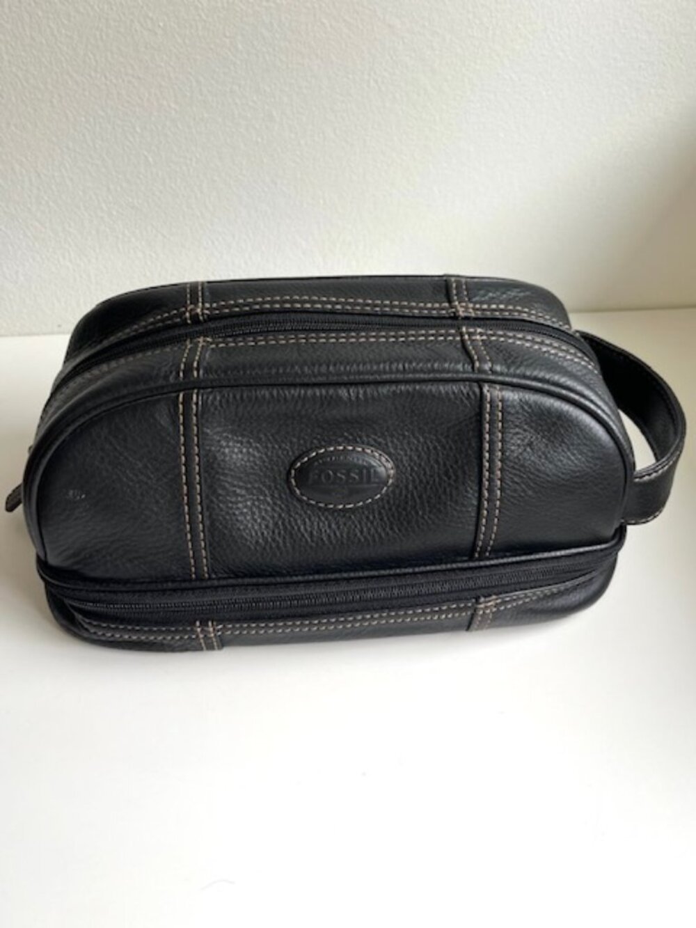Vintage Leather Fossil Toiletry Bag